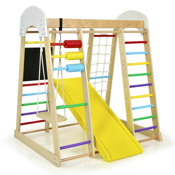 Infans Indoor Playground Climbing Gym Kids Wooden 8 in 1 Climber
