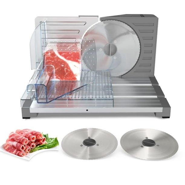 Electric Meat Slicer for Home, WETIE Foldable Deli Food Slicer with Two