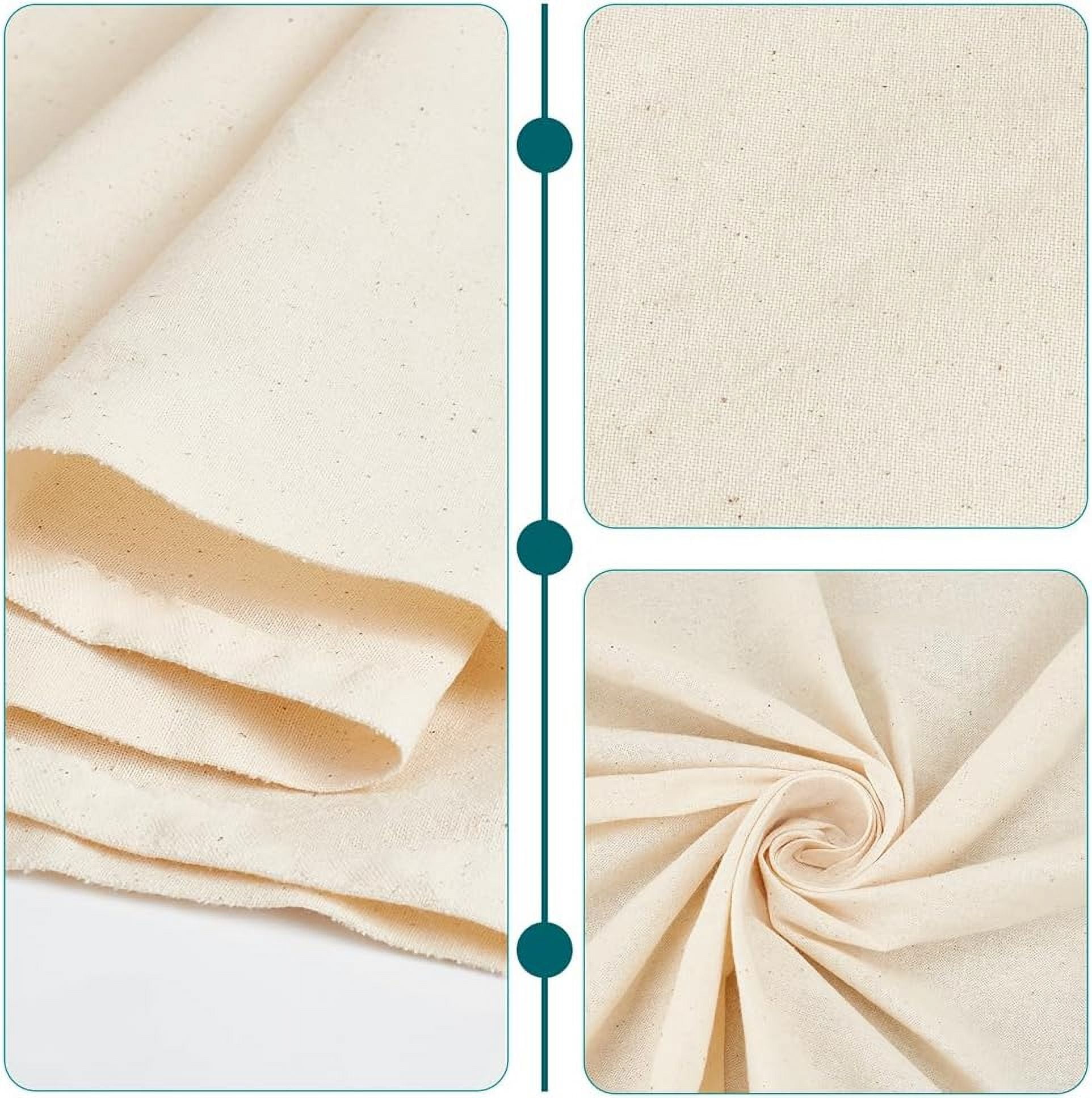 3.3Yards Cotton Canvas Fabric 63Inch Wide Painting Canvas Fabric Cotton Canvas Unprimed Multipurpose Canvas Fabric for Bleached Tie-Dye Oil and Acrylic Paint WhiteSmoke DIY WhiteSmoke