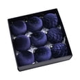 thumbnail image 2 of Christmas Tree Decorations, 9Pcs Matte Black Velvet Christmas Balls Set, Textured and Glitter Shatterproof Ornaments for Modern Holiday Tree, Party, and Home Décor 2025 Collection, 2 of 5