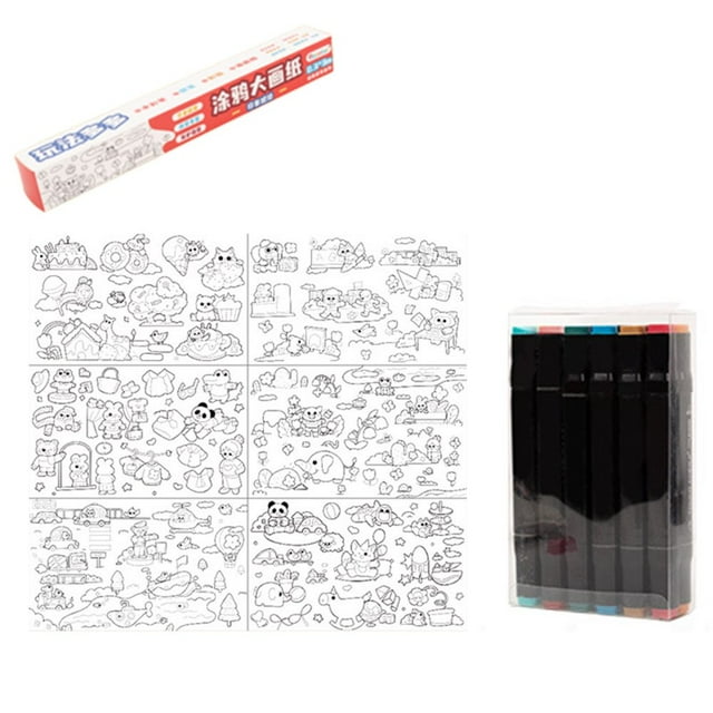 EIMELI Children‘S Drawing Roll Diy Painting Drawing Color Filling Paper For Kids Toddler Painting Set