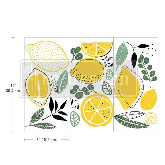 Prima Marketing Re-Design Decor Transfers 6"X12" 3/Sheets-Lemon