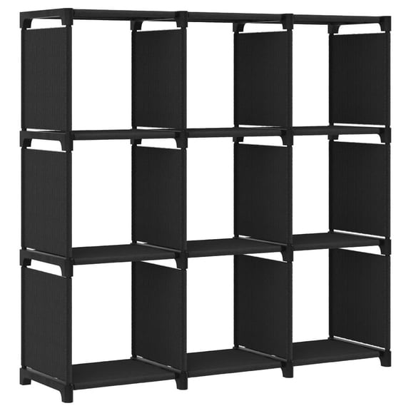 vidaXL 9-Cube Display Shelf Black 40.6"x11.8"x42.3" Fabric