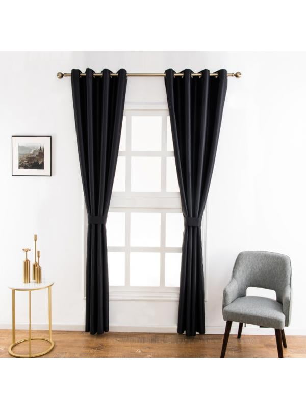 Heavy Thick Thermal Insulated Blackout Curtains Eyelet Ready Made Pair Tie Back