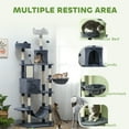 thumbnail image 3 of CoSoTower 81" Large Cat Tree w/ Scratching Posts, Condos, Beds, Hammocks, Jumping Platforms, Toy Balls, Rope Cat Toy, Dark Grey, 3 of 7