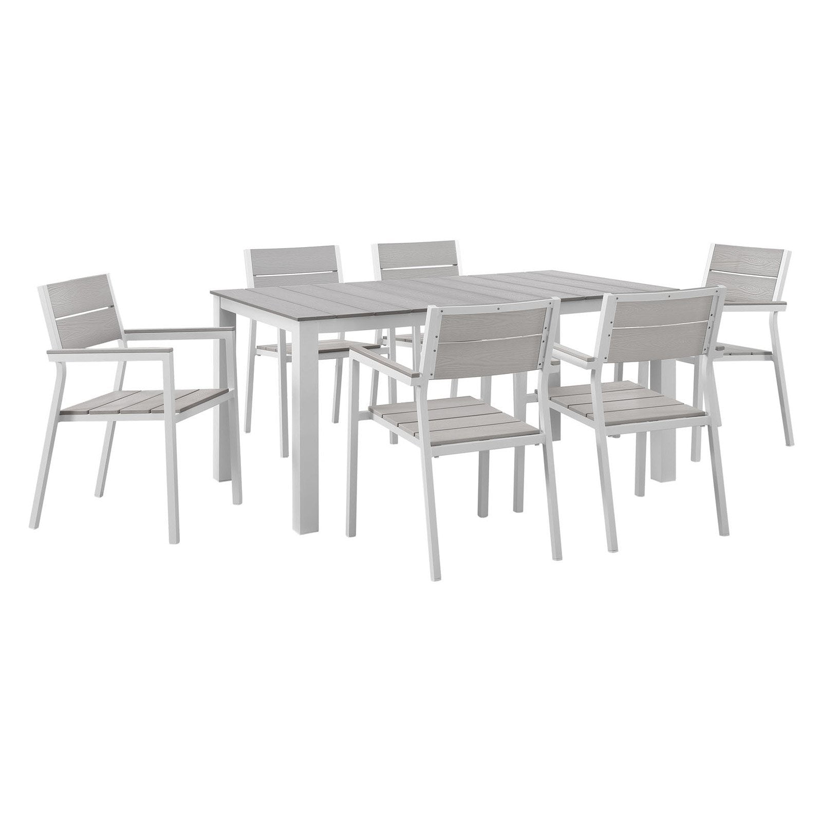 Modway Maine 7Piece Outdoor Patio Dining Set, Multiple Colors