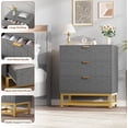 thumbnail image 6 of 3 Drawer  Dresser for Bedroom, with Metal Legs, Wood Dressers Chest Organizer with Wide Storage, Modern Chest of Drawers for Bedroom, Living Room, Hallway, 6 of 7