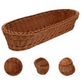 thumbnail image 2 of Bread Basket Plastic Oval Basket Woven Food Storage Basket And Fruit Vegetables Serving Basket, 2 of 6