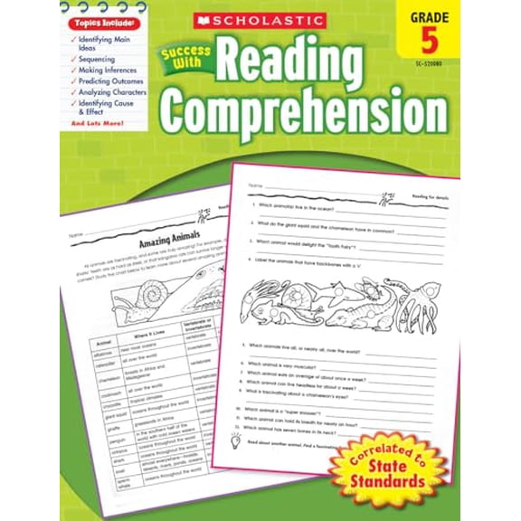 Pre-Owned Scholastic Success with Reading Comprehension: Grade 5 Workbook (Paperback) 0545200806 9780545200806