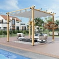 thumbnail image 4 of Outdoor Aluminum Pergola with Retractable Canopy, Reinforced 4-Sided Base, Waterproof & UV-Resistant Adjustable Roof, Modern Design for Patio, Deck, Backyard, and Garden, 4 of 9