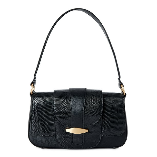 Time and Tru Women’s Shoulder Mia Handbag Black
