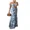 Blue, variant on Summer Dresses for Women Floral Printed Strapless Ruched Ruffle Hem Bodycon Party Vacation Dress Blue-S