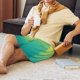 thumbnail image 5 of Balery Teal To Yellow Gradient Pantalones cortos de pijama de punto de algodón para hombre con cinturilla y bolsillos-X-Large, 5 of 6