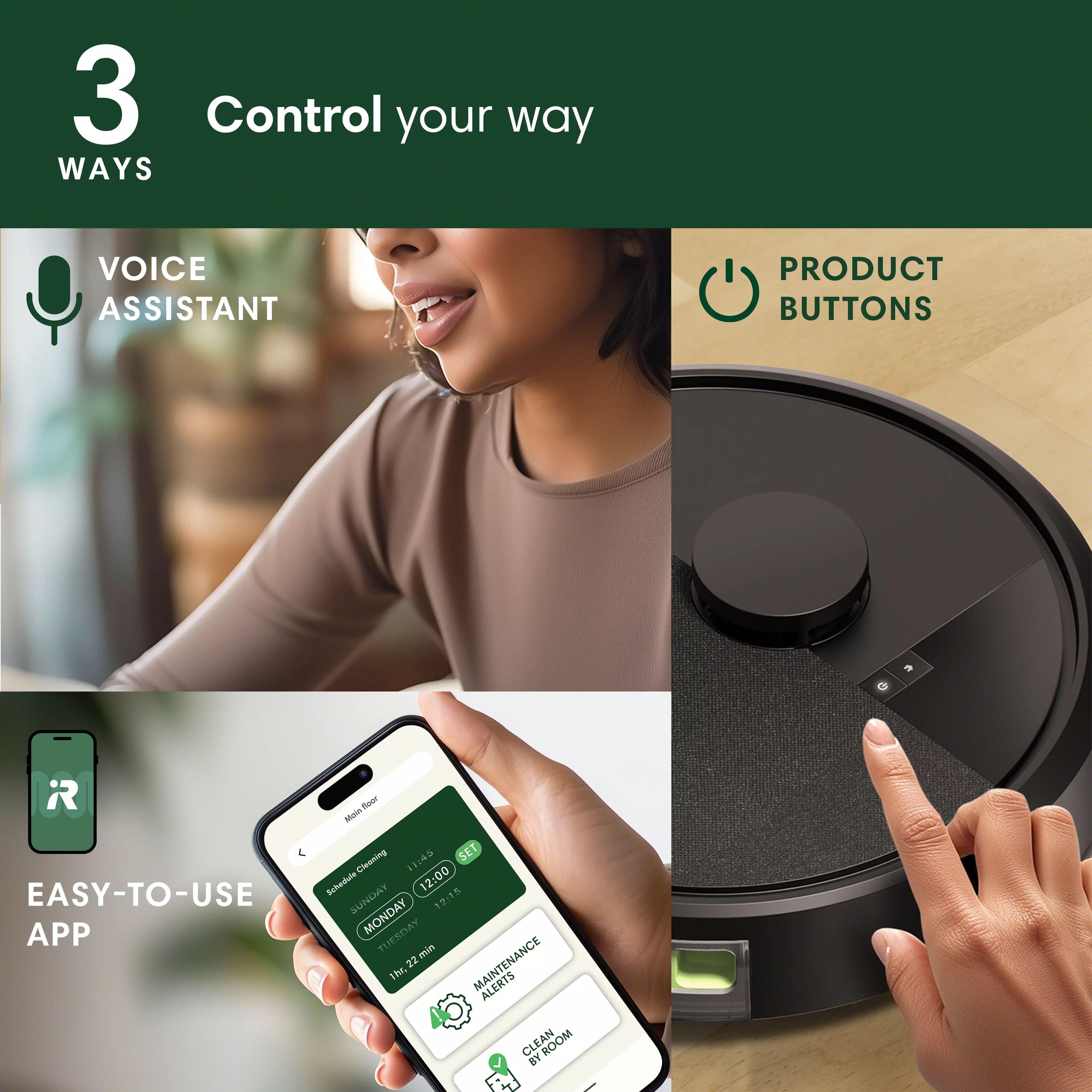 iRobot Roomba 105 Vac Robot Vacuum and Self-Charging Dock with Intense Power Lifting Suction, LiDAR Navigation, for Carpet and Hard Floors, Cleans in Neat Rows, Model # Q312020