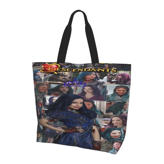 Cartoon Descendan-t Totes Bag Shopping Shoulder Bags for Women Foldable Travel Work Large Reusable Portable Grocery Bag