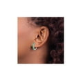 thumbnail image 5 of 1.65 Carat (Ctw) Green Emerald Oval Hoop Earrings in Sterling Silver for Women, 5 of 6