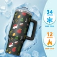 thumbnail image 4 of 30oz Christmas Ornaments Tumbler with Lid and Straw, Stainless Steel Cup with Handle Snowman Travel Coffee Mug, Xmas Gifts, 4 of 5