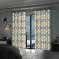 thumbnail image 5 of Lfeey Blackout Curtains Geometric Modern Grommet Curtains, Room Darkening Privacy Drapes, Yellow and Gray, 52x63 Inches, 2 Panels, 5 of 6