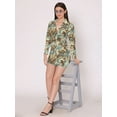 thumbnail image 6 of DressBerry Women's Printed Mini Shirt Dress Long Sleeves High Rise Buttoned Bodycon Nightwear Short Casual Summer One Piece Dress, 6 of 7