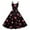 Black, variant on LWavelet 2026 Valentine's Girls' Brunch Spaghetti Strap Dress, Heart Print Fitted Waist Flared Swing Sundress Purple S