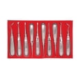 thumbnail image 1 of Juego de 10 elevadores dentales de acero inoxidable - Instrumentos profesionales para extracción dental con mango antideslizante y diseño ergonómico. Incluye elevadores rectos y curvos para, 1 of 7