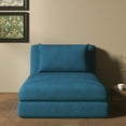thumbnail image 2 of A&D Home Santa Polyester Futon Convertible Chair, Blue, 2 of 9