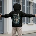 thumbnail image 5 of Psesaysky Boys' Zip-Up Hoodie Sweatshirt Kids Teens Grey Wolf Lightweight Long Sleeve Hooded Jacket with Pockets Cute Teen Girl Boy Clothes 11-13 Years, 5 of 7