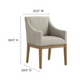 thumbnail image 4 of Armchair Chair, Natural Brown, Fabric, Wood, Living Room Lounge Cafe Lobby Hospitality Restaurant, Modern Contemporary, HB37503, 4 of 9