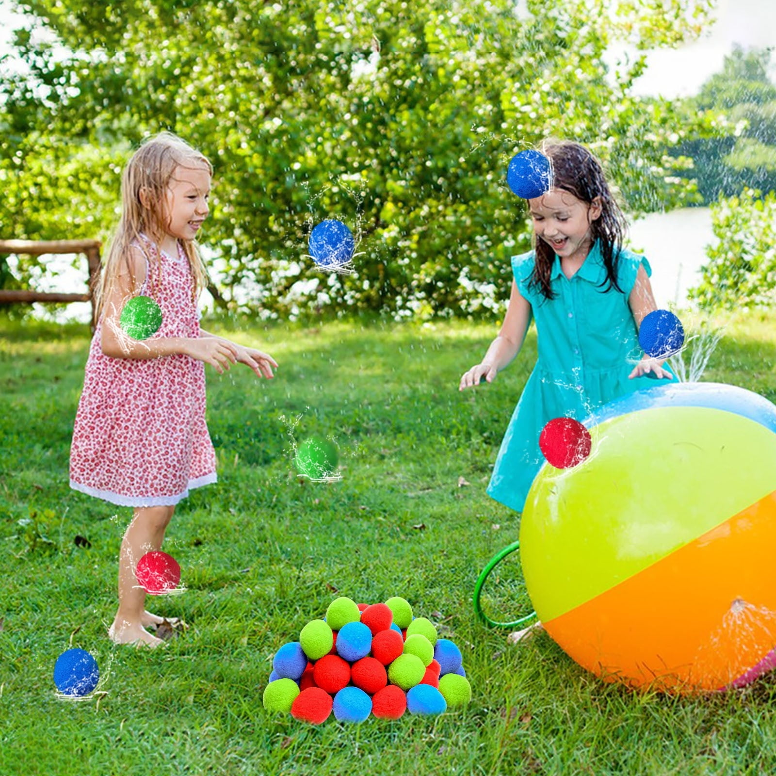 180 Pcs Reusable Water Sponge Balls Water Balloons for Kids Beach Pool Toys, Outdoor Yard Games for Kids Ages 3-5 4-8-12 Year old Boys Girls Teens Adults Family Water Fight Party, Fun Summer Gifts