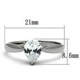 thumbnail image 2 of High polished (no plating) Stainless Steel Ring with AAA Grade CZ in Clear for Women Clear Stone Color Style TK994 Size 7, 2 of 4