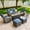 Denim Blue, Gray Wicker, variant on Vcatnet 6 Pieces Outdoor Patio Furniture Wicker High-Back Conversation Set with Swivel Rocking Chairs and Ottoman, Gray