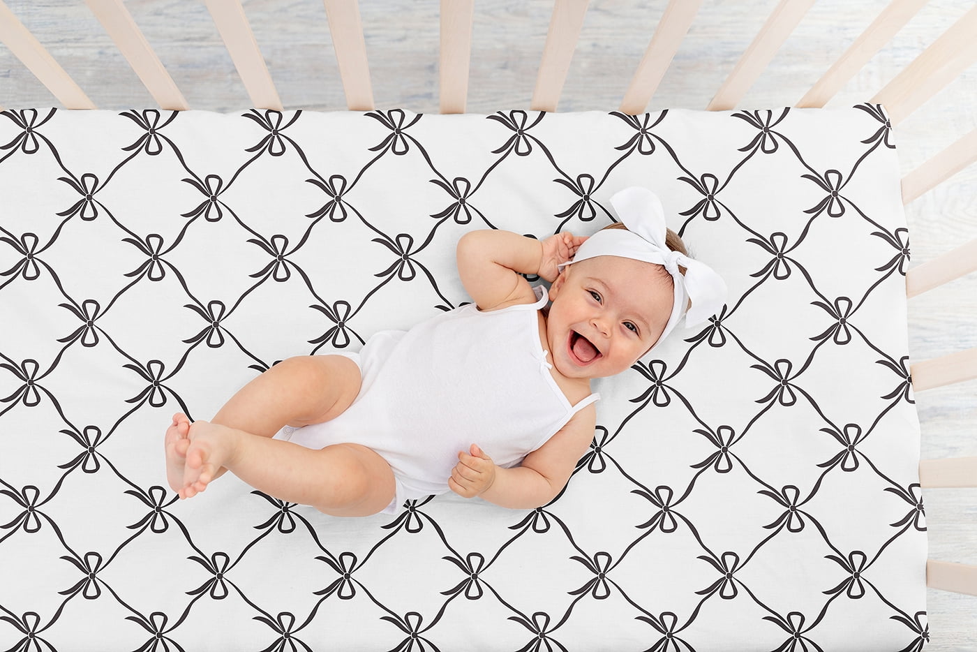 Sweet Jojo Designs Ballerina and Ballet Bows Black Girl Fitted Crib Sheet