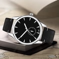 thumbnail image 3 of Fashion PU Strap Men Male Wrist Watch Round Dial Analog Display Quartz Wristwatch(Black), 3 of 8