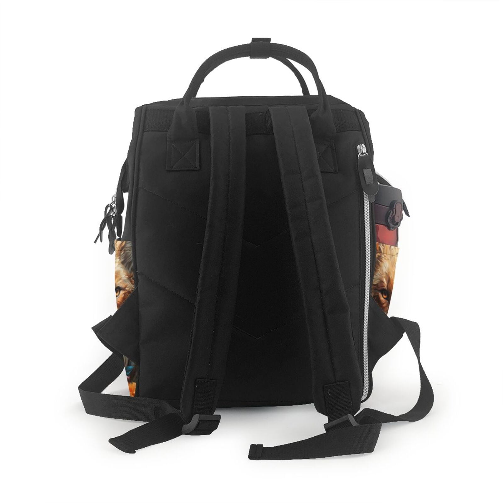 Fuzoiu Floral Fox Print Diaper Bag Backpack,Baby Essentials Travel Tote,Multi function Waterproof Diaper Bag, Travel Essentials Baby Bag - Unisex
