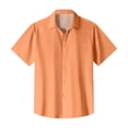 thumbnail image 4 of Men's Vacation Shirts Short Sleeve Solid Color Buttons Shirt Regular Fit Summer Casual Dress Shirts, L, 4 of 5