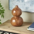 thumbnail image 2 of DecMode 11" Bubble Brown Wood Vase with Natural Wood Grains, 2 of 9