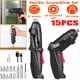thumbnail image 1 of Juego de 15 piezas de taladro inalámbrico, destornillador eléctrico, brocas de destornillador, Kit recargable, 1 of 5