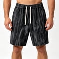 thumbnail image 4 of TEAJOPSUU Men's Graphic Print Shorts Lightweight Athletic Running Workout Mesh Beach Summer Shorts A-Black, 4 of 5
