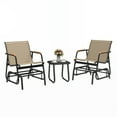 thumbnail image 2 of Uforic 3-Piece Patio Bistro Set, Outdoor Textilene Glider Chair Set with Coffee Table, Brown, 2 of 9