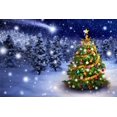 thumbnail image 2 of ABPHQTO 150x220cm Fotografía Telón de fondo Árbol de Navidad Paisaje cubierto de nieve Copos de nieve que caen Bokeh Halos Sparkle Spots Fondos de Navidad para niños adultos, 2 of 2