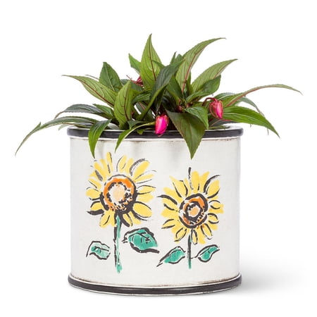 Set of 2 Large Sunflower Planter