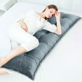 thumbnail image 3 of WOWMAX Rectangular Headboard Body Reading Pillow Bedside Oversized Throw Cushion Extra Large Backrest Lumbar Pillows Positioning Back Support Bolster for Bed Sofa Couch Velvet Grey California King, 3 of 6