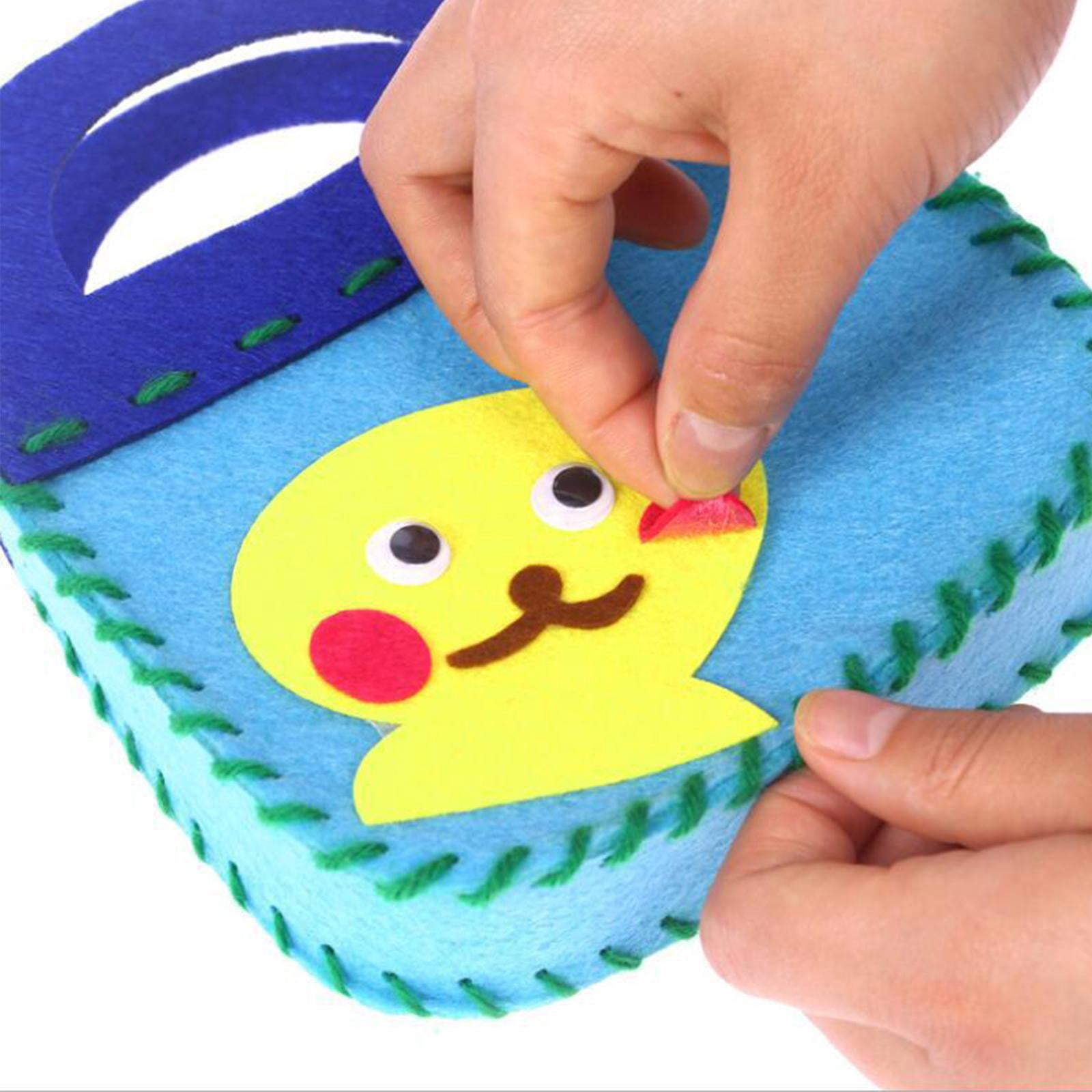 FVDPWYE 14 Pieces Handbags Kids Sewing Kit Cartoon Complete Set Toddlers Arts and Crafts