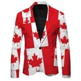 thumbnail image 1 of WILLBEST Men's Casual Suit Jacket with Canadian Maple Lightweight Comfortable Stylish for Spring Summer Fall Daily Wear XXL d-Red, 1 of 5
