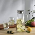 thumbnail image 6 of CnGlass 68oz/2000ml Glass Pitcher Water Carafe Jug with Stainless Steel Lid,Borosilicate Glass Water Jar for Juice,Tea Beverage, 6 of 9