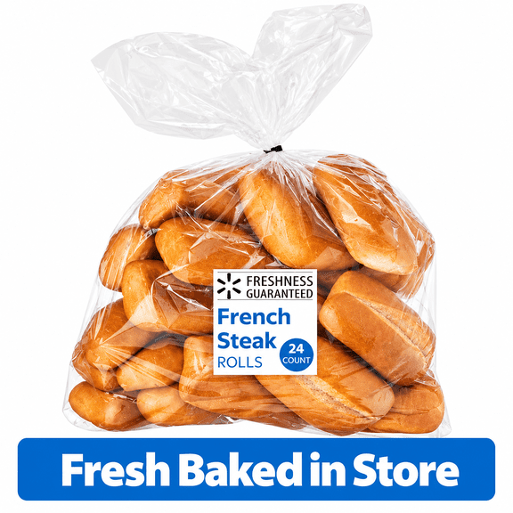 Freshness Guaranteed French Steak Rolls, 2 lb 7 oz, 24 Count