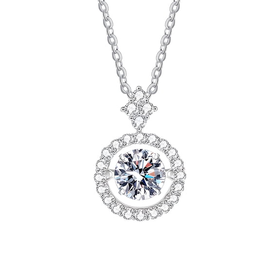 S925 Sterling Silver 1 Carat Moissanite Dancing Heart Necklace, Elevate Your Everyday, Dazzle on Dates, and Cherish Forever