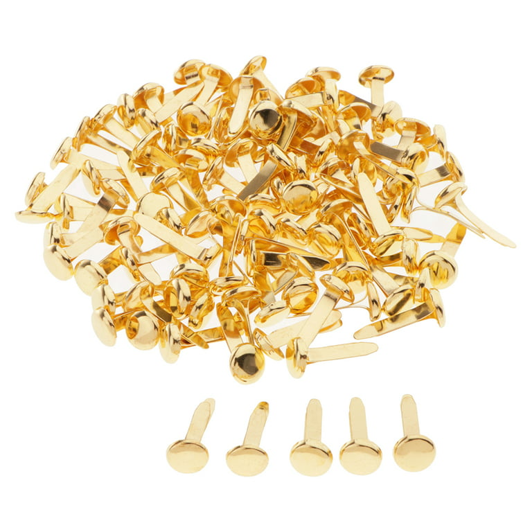 AIEX 600pcs Metal Paper Fasteners Round Brass Fasteners Split Pins for DIY  Crafts Projects, Scrapbooking, Office, 0.47x0.3inch (Gold)