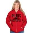 thumbnail image 3 of Looking Down On People 1903 Pilot Unisex Plus Size Zip Hoodie Brisco Brands 2X, 3 of 6