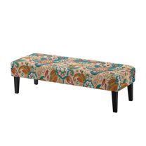 FUIALDOLG Stretch Dining Bench Cover Paisley Floral Print Anti-Dust Removable Bench Covers Slipcover Washable Bohemian Seat Cushion Protector for Bedroom, Kitchen, Hotel, Banquet